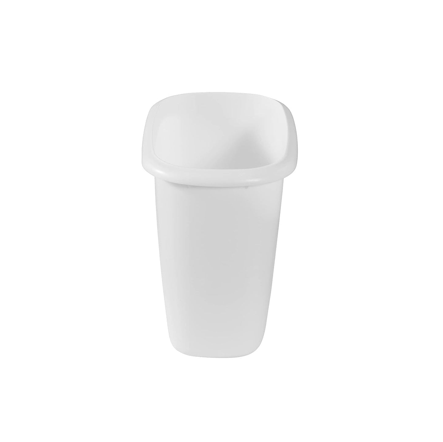 Vanity Trash Can/Wastebasket, 1.5-Gallons/6-Quarts, White, Small Bathroom/Bedroom/Office Trash can, Fits under Desk/Sink