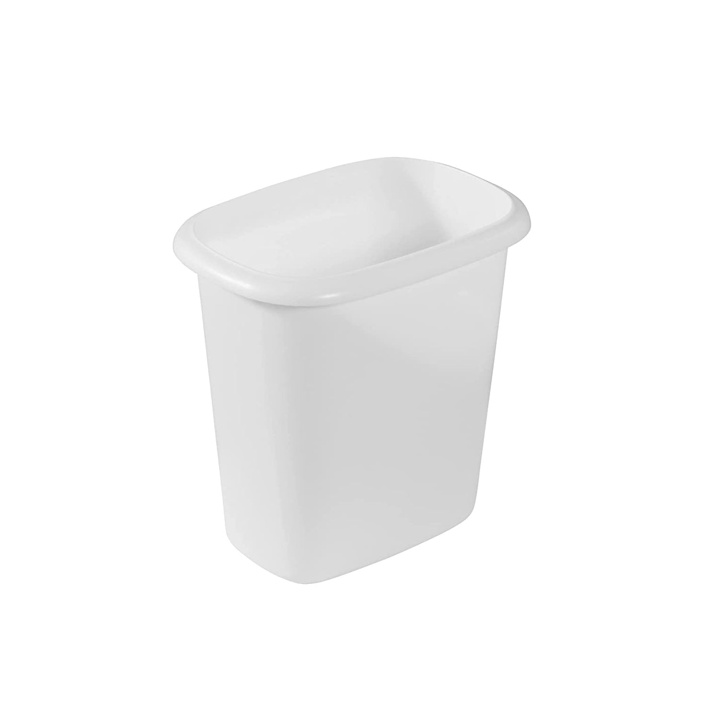 Vanity Trash Can/Wastebasket, 1.5-Gallons/6-Quarts, White, Small Bathroom/Bedroom/Office Trash can, Fits under Desk/Sink