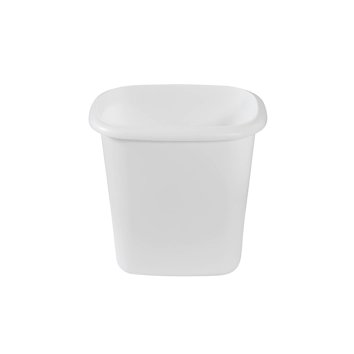 Vanity Trash Can/Wastebasket, 1.5-Gallons/6-Quarts, White, Small Bathroom/Bedroom/Office Trash can, Fits under Desk/Sink